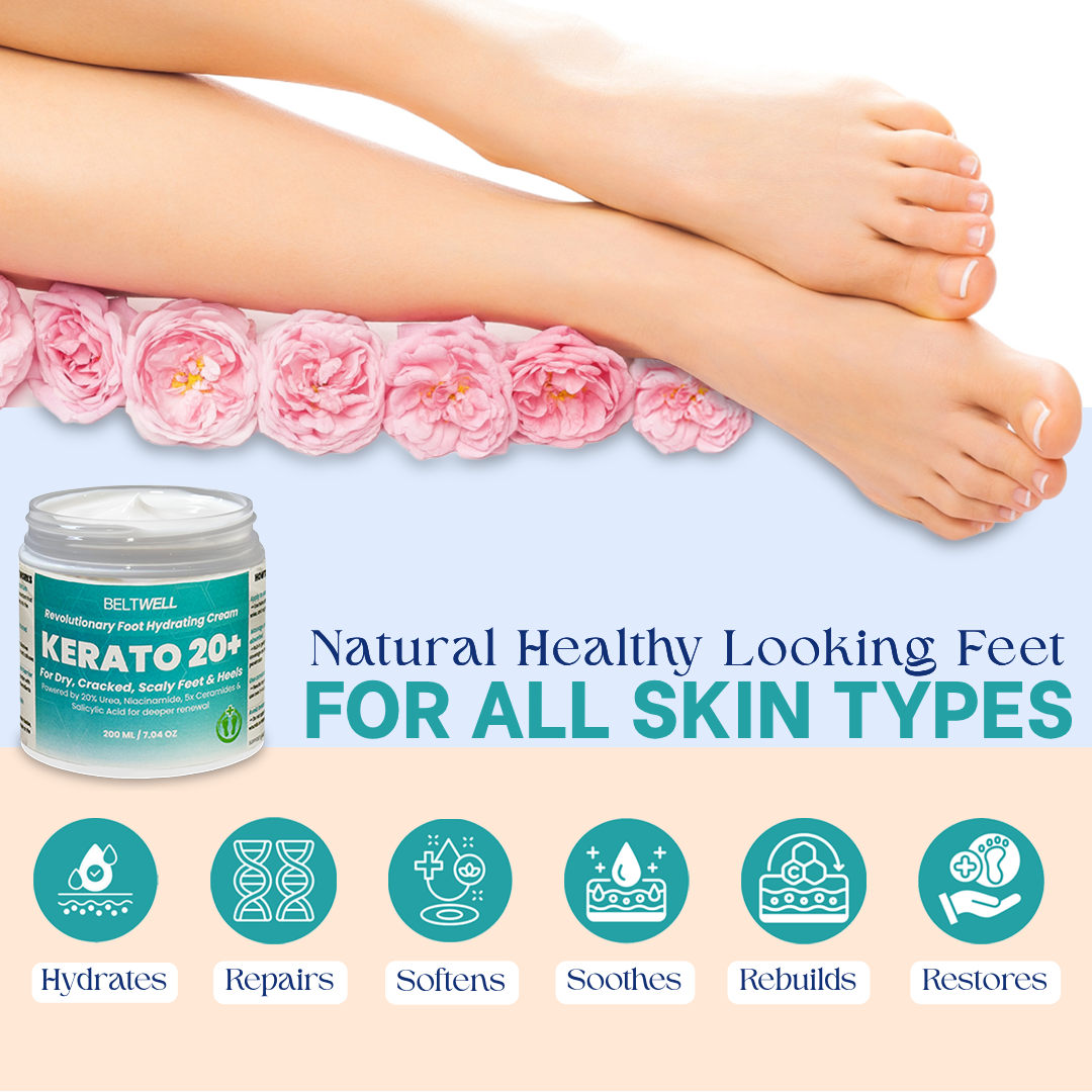 Kerato20+™ Urea 20% Intense Foot Hydrating Cream For Swollen, Dry, & Cracked Feet, Non-Greasy