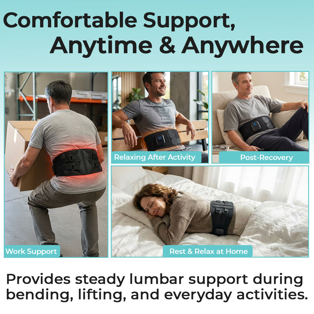 Lumboheat™ Heated Rechargeable & Cordless Lower Back Brace With Massage