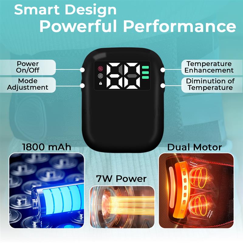 Lumboheat™ Heated Rechargeable & Cordless Lower Back Brace With Massage