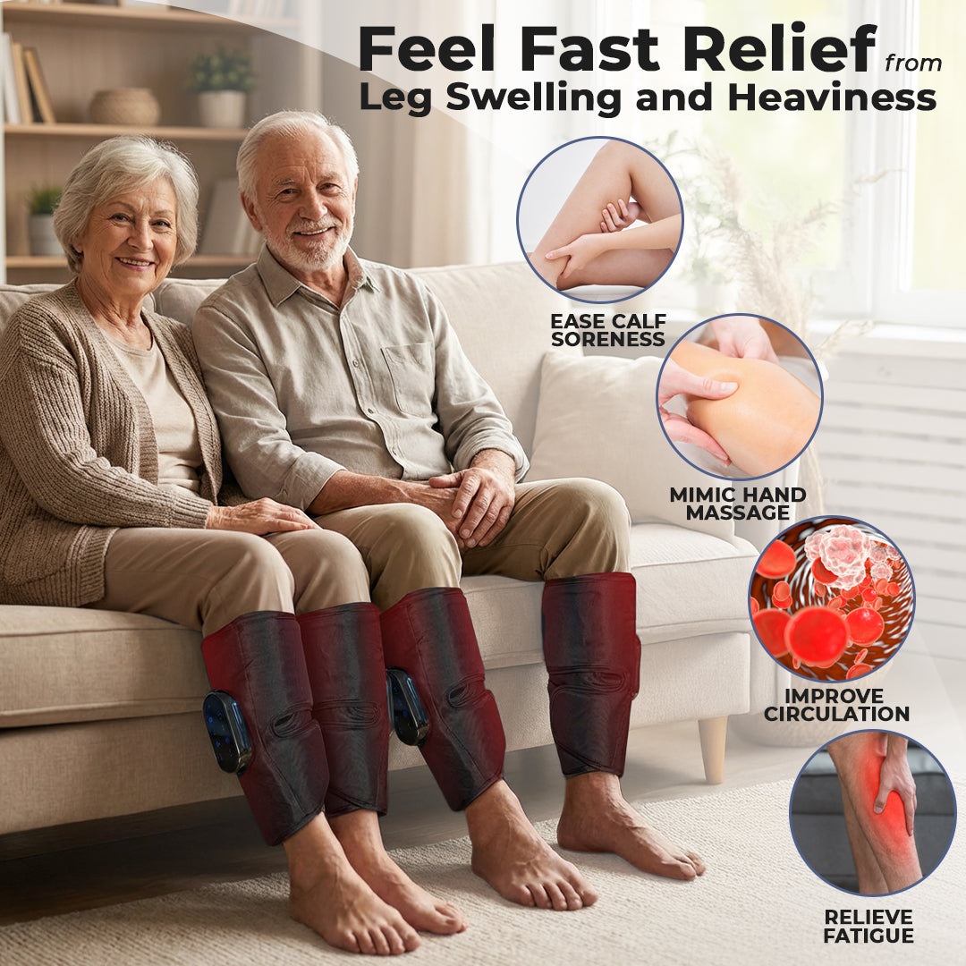 LymfoAir™ Lymphatic Drainage Leg Massager | Wireless | Heat | EMS