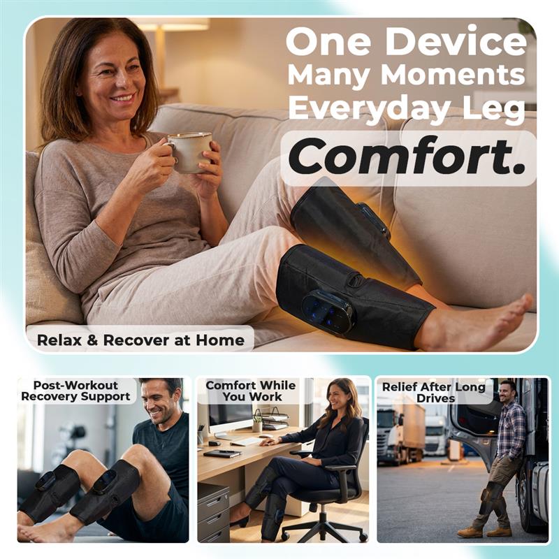 LymfoAir™ Air Compression Massager 2.0 | EMS, Heat, & Wireless & Rechargeable