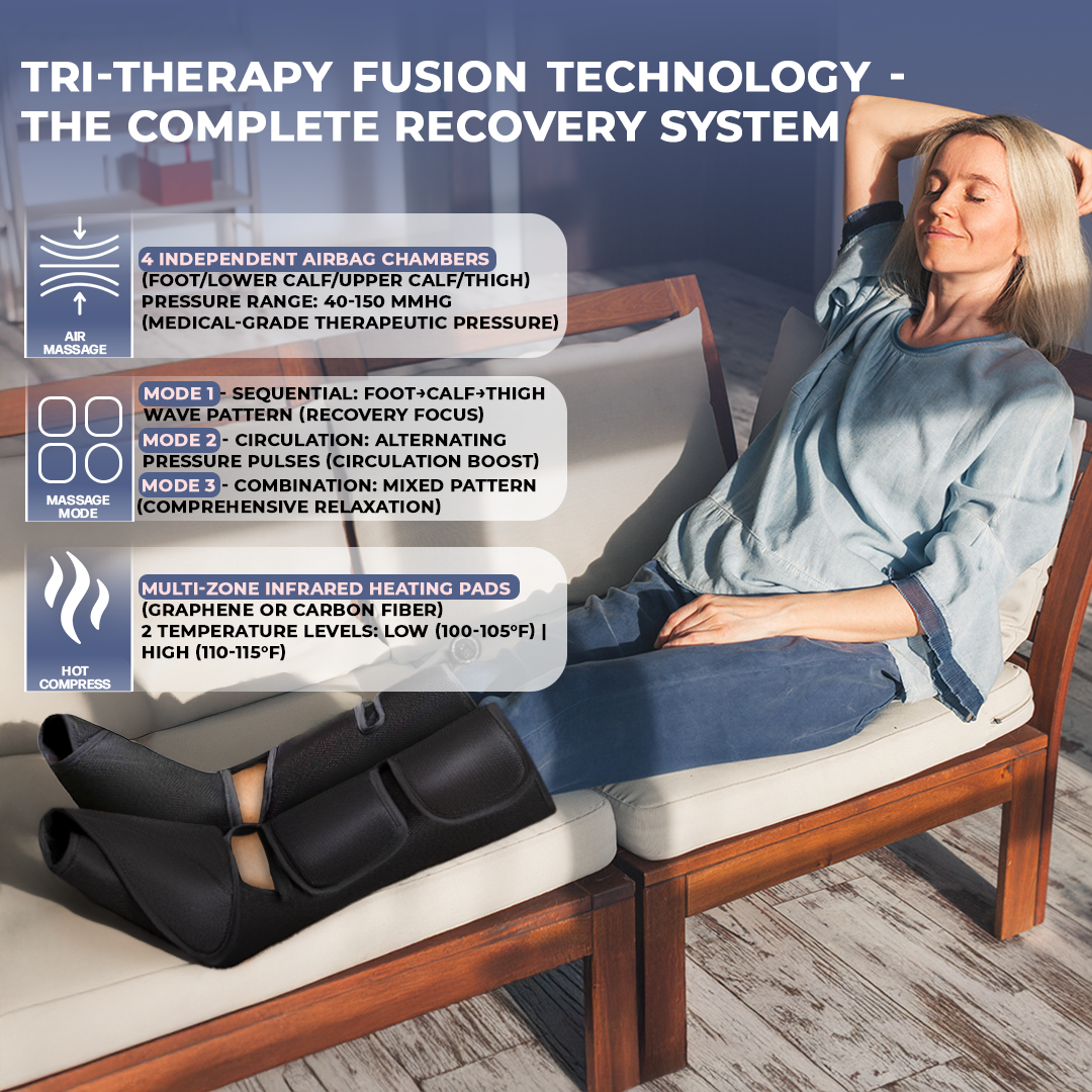LymfoAir™ PRO - Leg Air Compression Boots With Heat & 3 Massage Modes