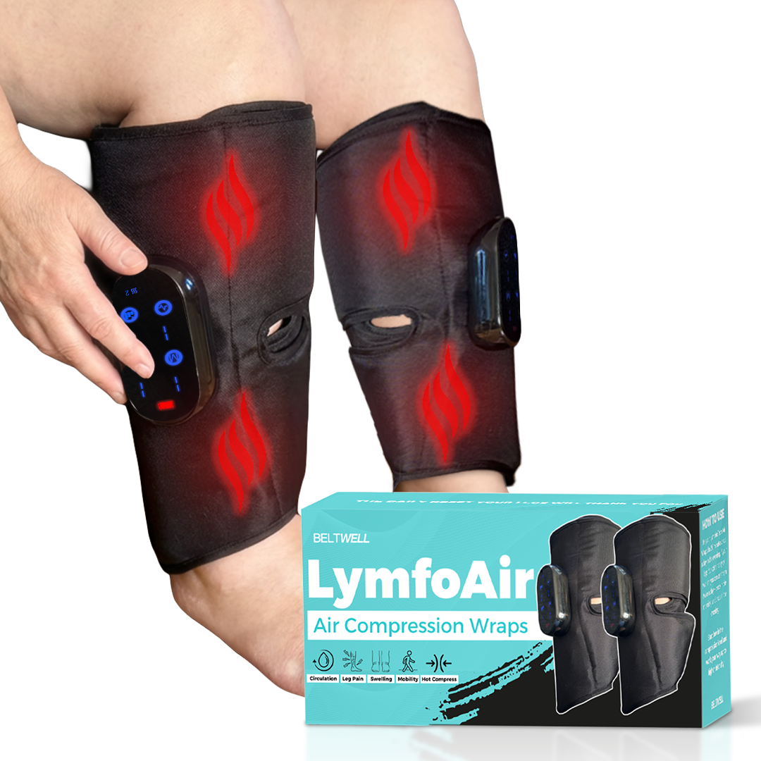 LymfoAir™ Lymphatic Drainage Leg Massager | Wireless | Heat | EMS
