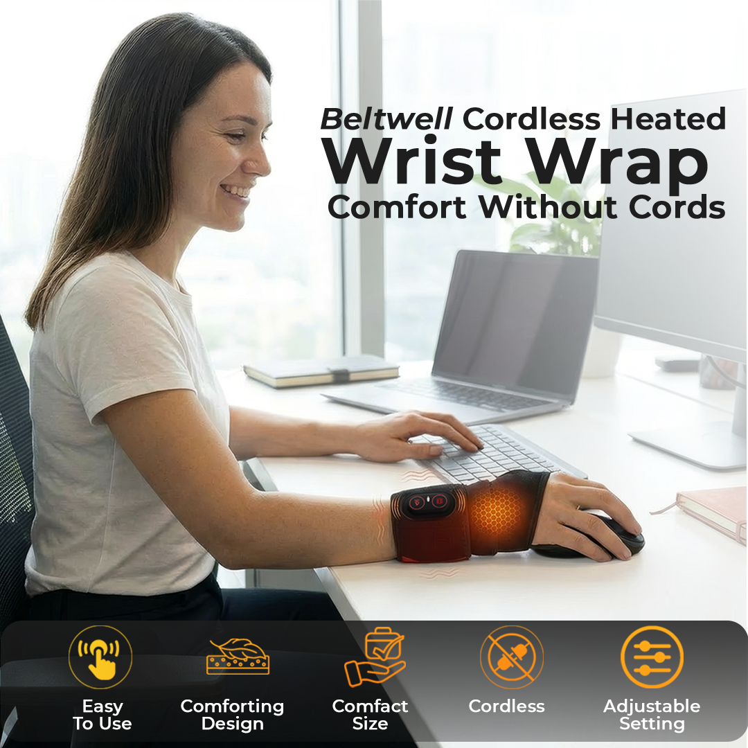 Beltwell® - The Cordless Heated Wrist Wrap With Red Light Waves 3000mAh